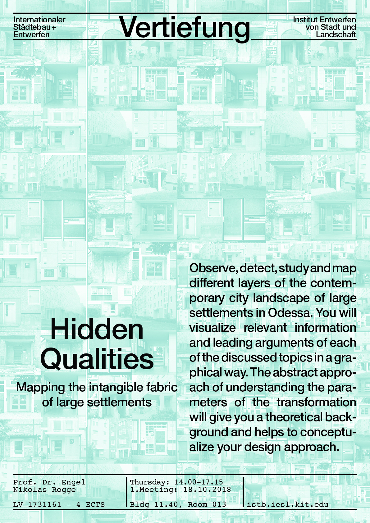 Vertiefung: Hidden Qualities - Mapping the intangible fabric of large settlements