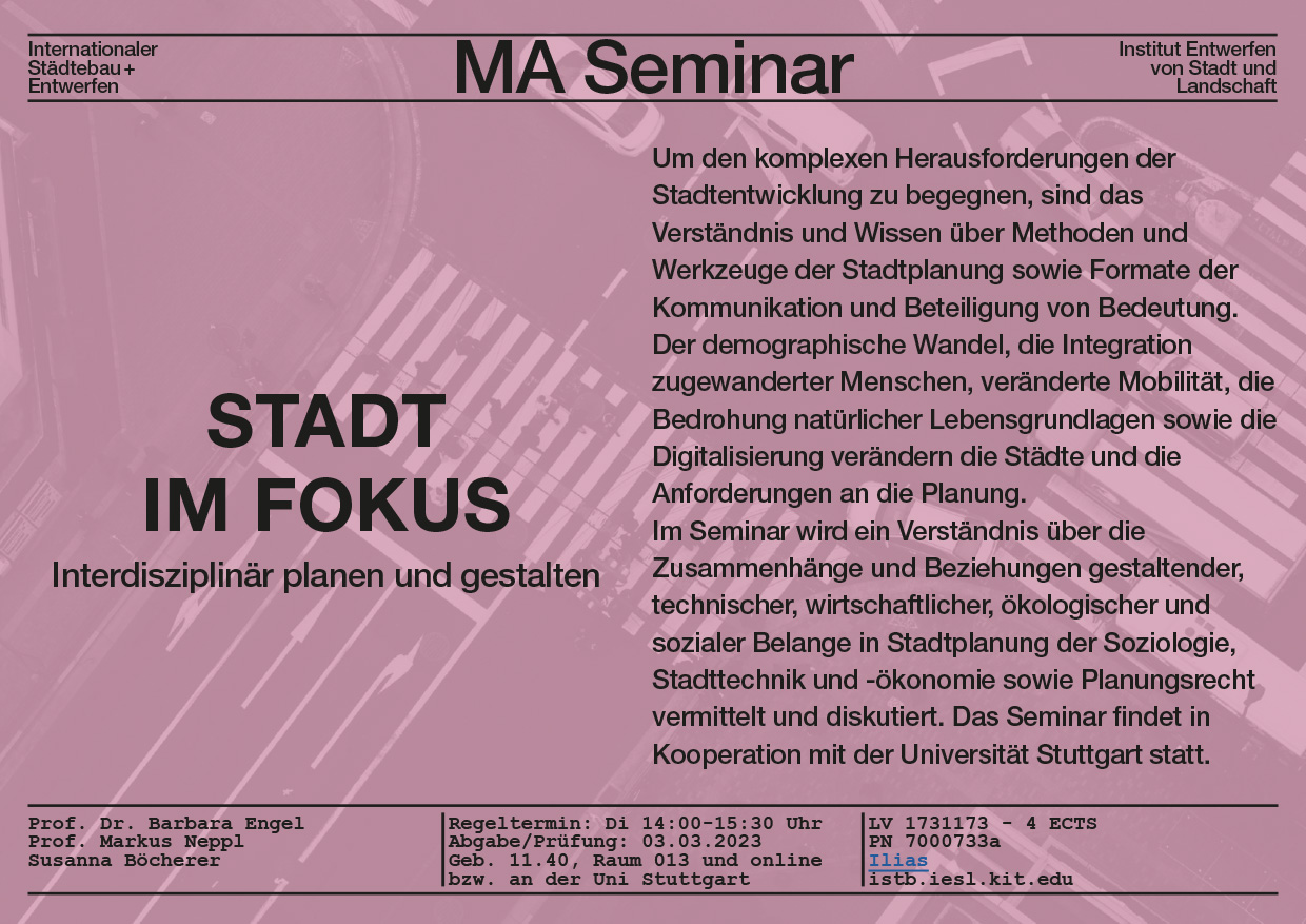 MA Seminar: Stadt im Fokus